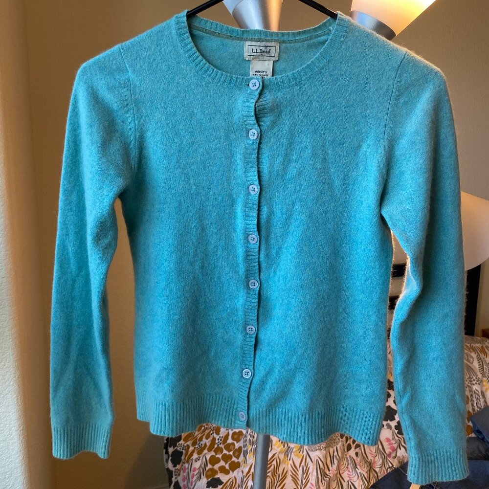 Vintage L.L. Bean Blue Cashmere Cardigan XXS